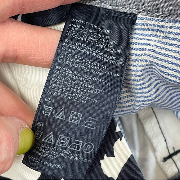NWT Tommy Hilfiger The Hampton Slim Chino navy white tropical Resortwear - Picture 11 of 13